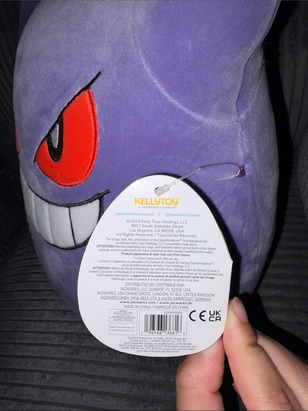 Squishmallows Purple Gengar Plush with Red Eyes - Picture 3 of 5